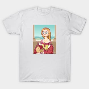 Portrait of Young Woman with Unicorn T-Shirt